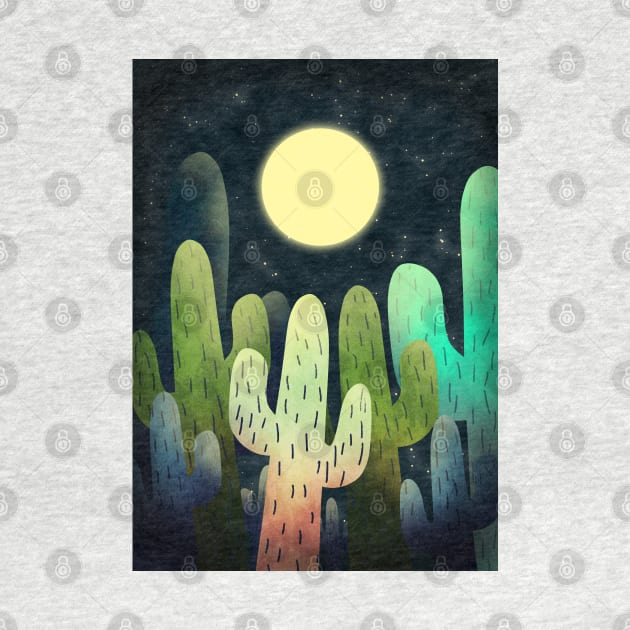 Night Time Cactus by Swadeillustrations